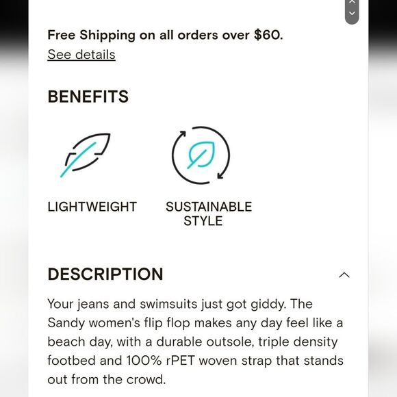 Reef Sandy Flip-Flop Sandal- Tan - Picture 7 of 11